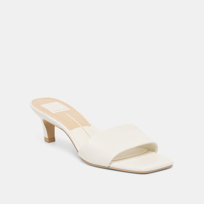 Dolce Vita SHOES | Rexa Wide True White Leather Heels