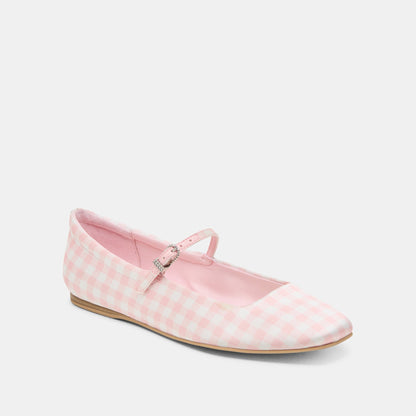 Dolce Vita SHOES | Reyes X Byrdie Golf Pink Plaid Gingham Wide Ballet Flats
