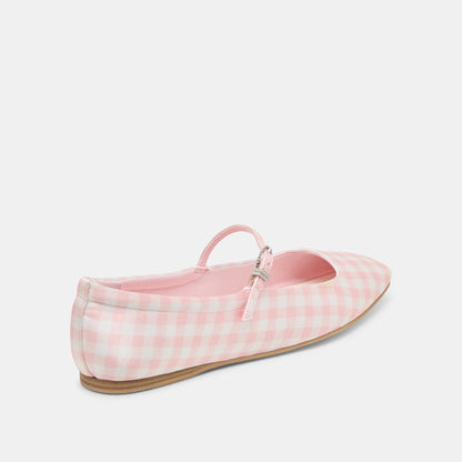 Dolce Vita SHOES | Reyes X Byrdie Golf Pink Plaid Gingham Wide Ballet Flats