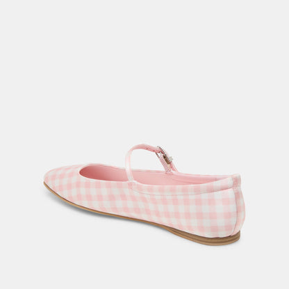 Dolce Vita SHOES | Reyes X Byrdie Golf Pink Plaid Gingham Wide Ballet Flats