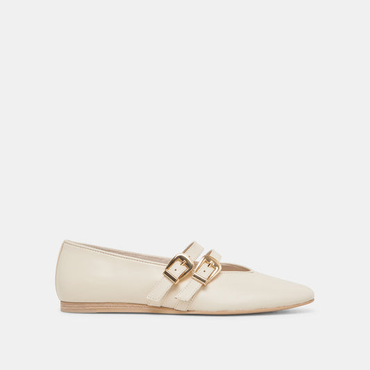 Dolce Vita SHOES | BAYLEE WIDE BALLET FLATS IVORY LEATHER
 – Dolce Vita