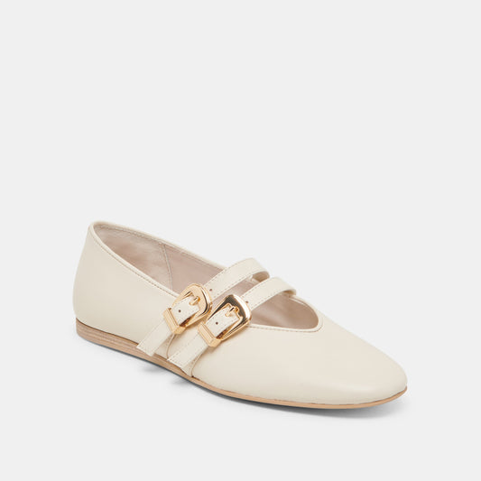 Dolce Vita SHOES | BAYLEE WIDE BALLET FLATS IVORY LEATHER
 – Dolce Vita