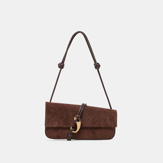 Dolce Vita HANDBAGS | Alice Chocolate Suede Shoulder Bag
