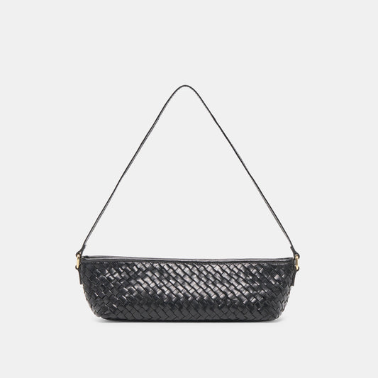 Dolce Vita HANDBAGS | Savaii Black Woven Leather Shoulder Bag