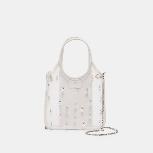 Dolce Vita HANDBAGS | SYLVENE PEARL White Mesh Removable Crossbody Handbag