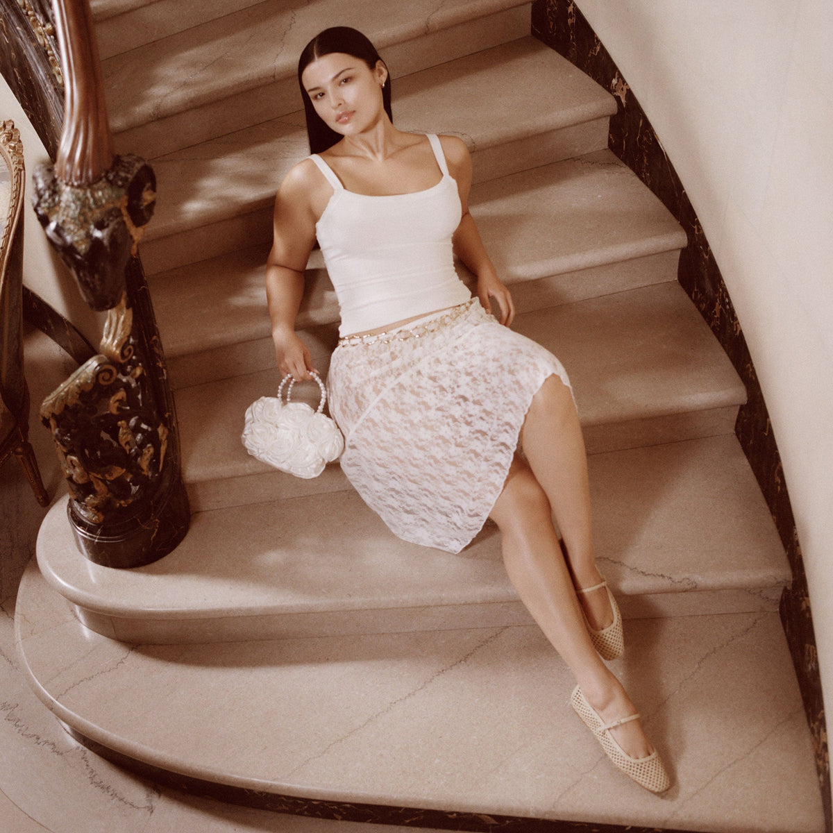 Dolce Vita HANDBAGS | Aubrey White Satin Handbag