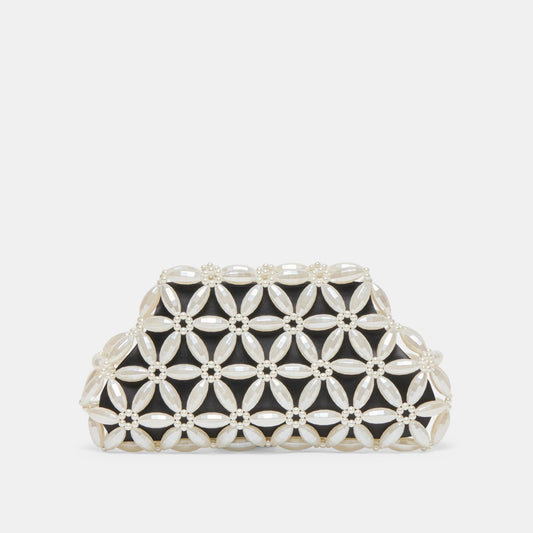 Dolce Vita HANDBAGS | Marlow Black Satin Pearl Clutch