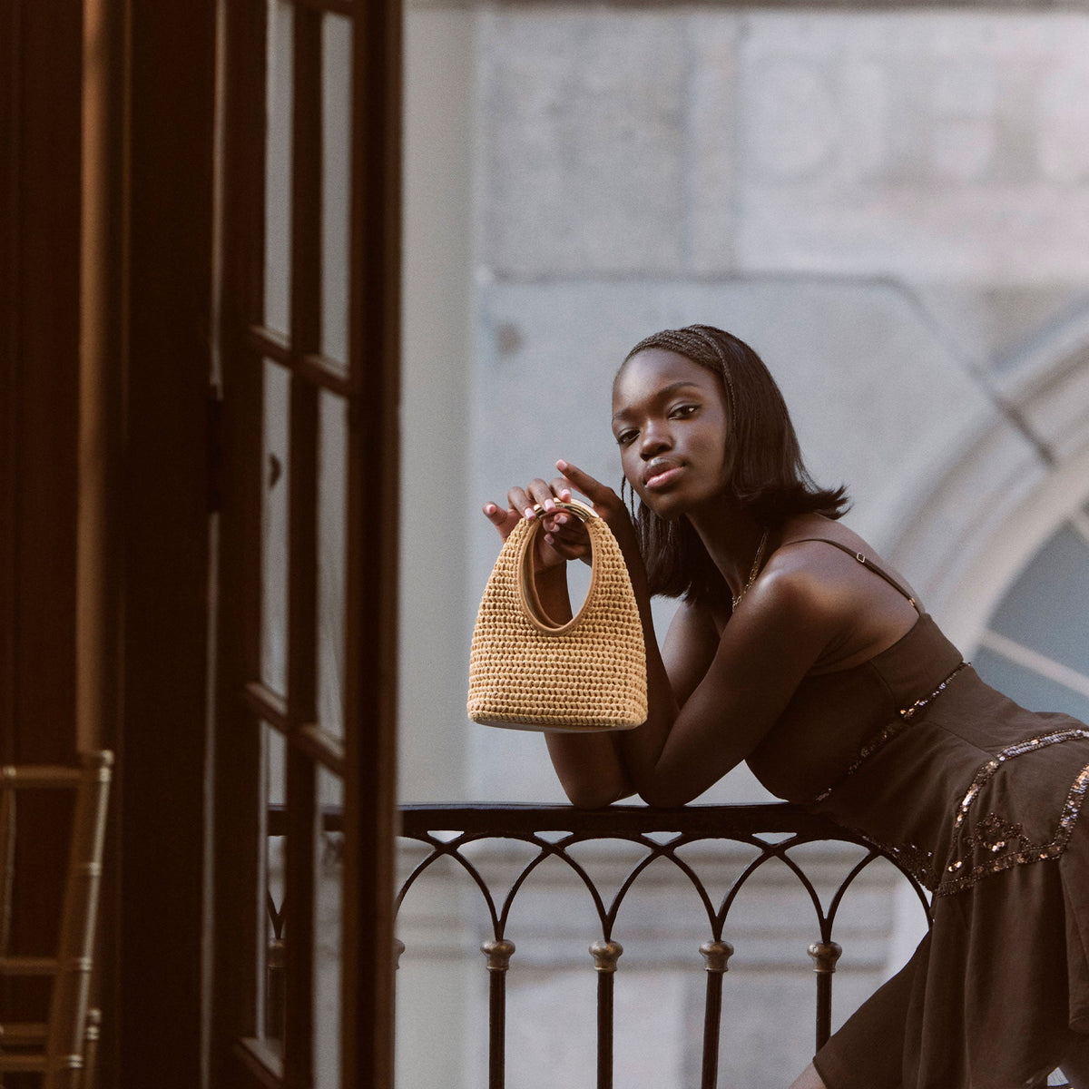 Dolce Vita ACCESSORIES | EVELISE Natural Raffia Mini Handbag