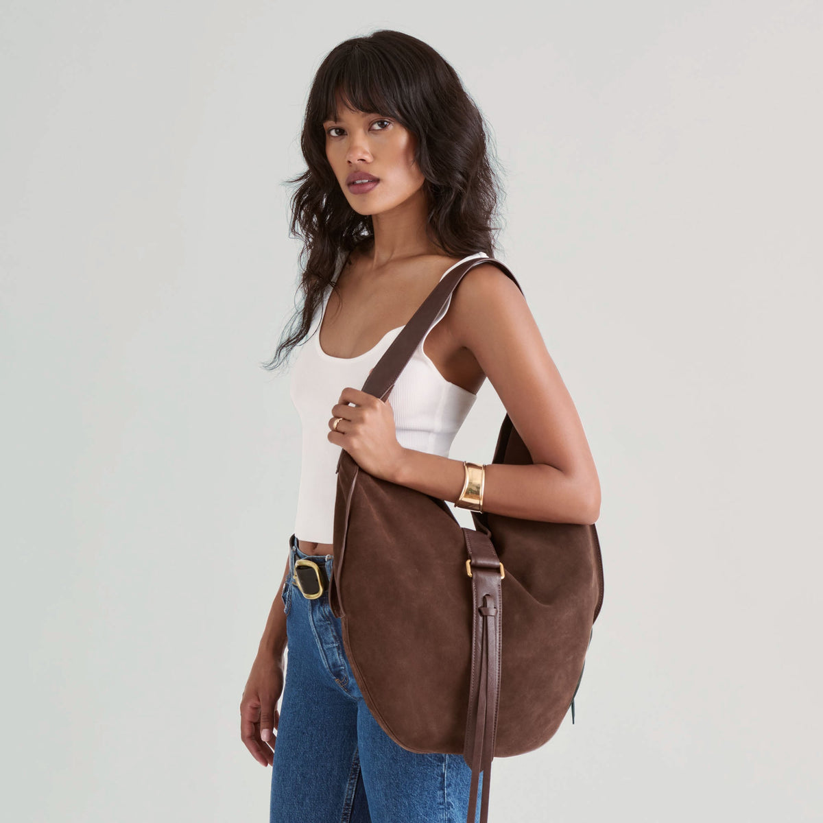 Dolce Vita ACCESSORIES | Oakley Chocolate Suede Tote
